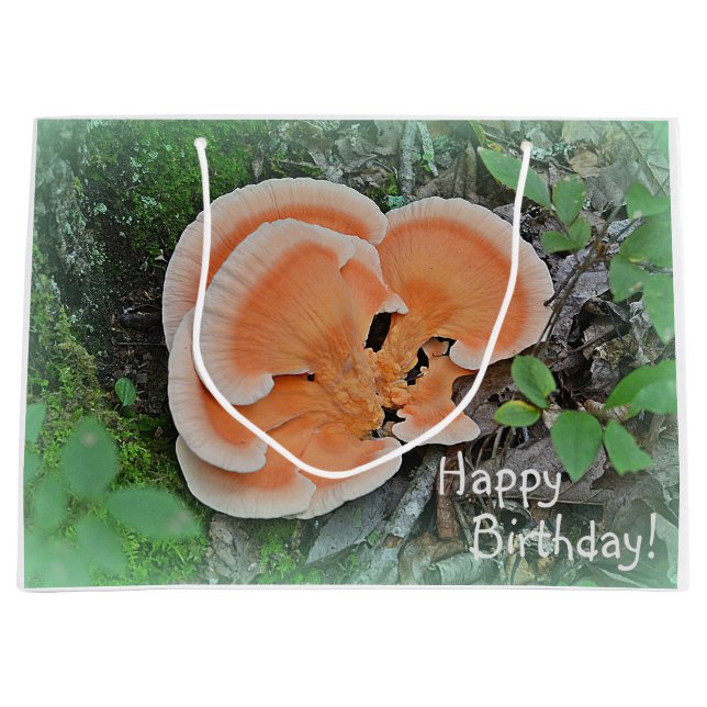 Mushroom Happy Birthday Large Gift Bag (Front)