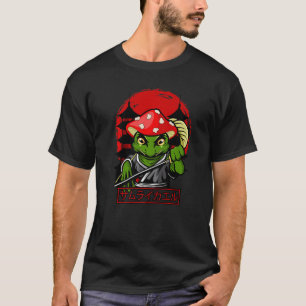 Mushroom Hat Samurai Frog Vintage Japanese Warrior T-Shirt