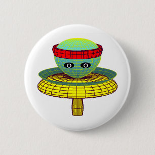 Mushroom Head 6 Cm Round Badge