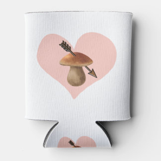 Mushroom Heart Design Print Can Cooler