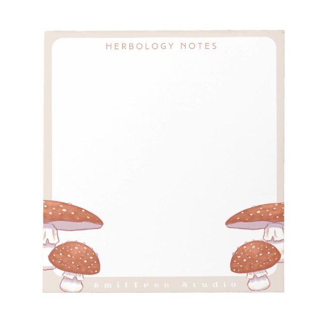 Mushroom Herbology Notepad (Front)