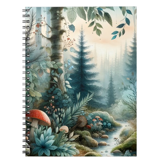Mushroom Hollow Nature Forest Creek Notebook (Front)