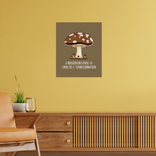 Mushroom House Fall Autumn Poster