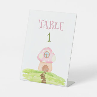 Mushroom House, Flower Garden & Fairyland Pedestal Sign