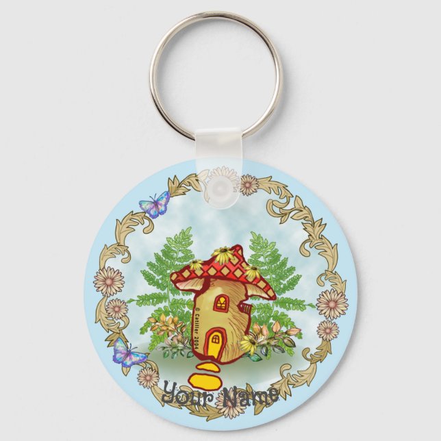 Mushroom House  Key Ring (Front)