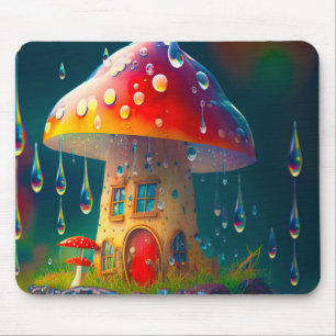 Mushroom House Mouse Mat