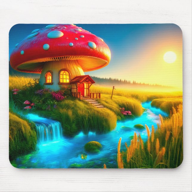 Mushroom House Mouse Mat (Front)