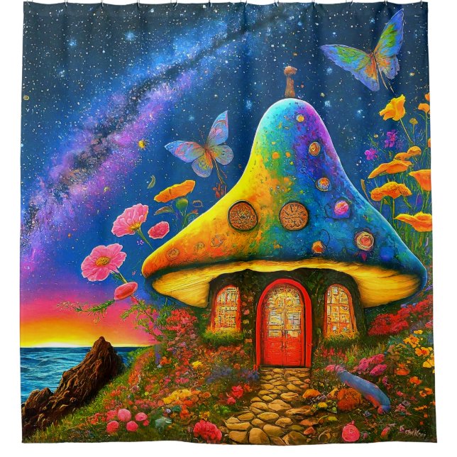 Mushroom House Shower Curtain (Front)