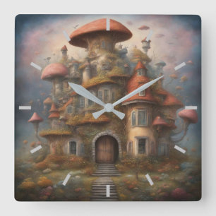 Mushroom House Wall Clock