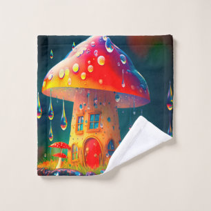 Mushroom House Wash Cloth