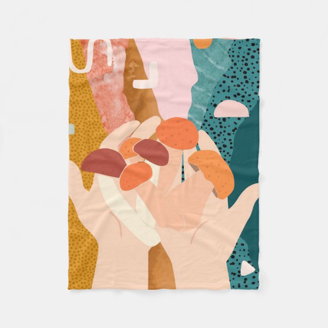 Mushroom Hunter I Am Collecting Mushrooms Fleece Blanket (Front)