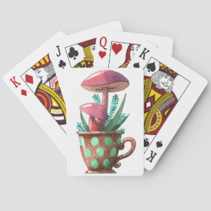 Mushroom Hunter Mushrooms In A Cup Playing Cards