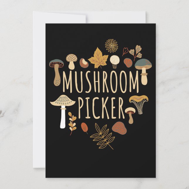 Mushroom Hunter Mushrooms Picker Invitation (Front)