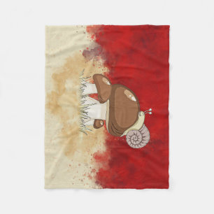 Mushroom Hunter Mushrooms Watercolor Fleece Blanket