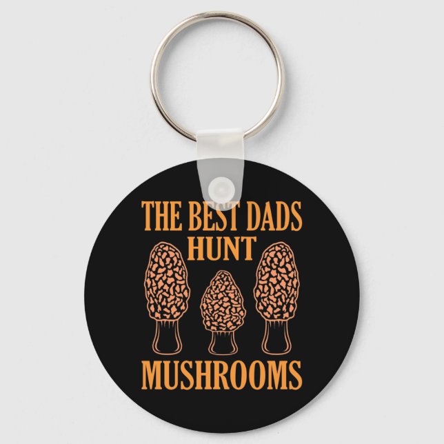 Mushroom Hunting Dads Morels Hunter Mycologist Gra Key Ring (Front)