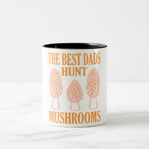 Mushroom Hunting Dads Morels Hunter Mycologist Gra Two-Tone Coffee Mug