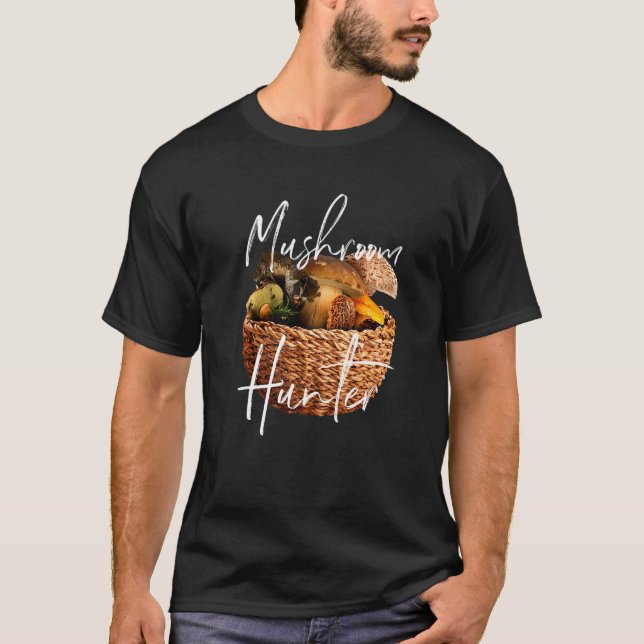 Mushroom Hunting Picking Foraging Morel Hunter Myc T-Shirt (Front)