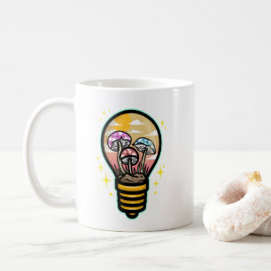Mushroom in a Light Bulb Coffee Mug