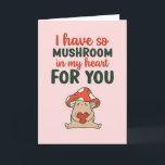 Mushroom In My Heart Kawaii Funny Valentine's Day Holiday Card<br><div class="desc">Funny Valentine's Day card for your loved ones. Perfect for those who love humour, jokes and puns. A great Valentine's Day greeting card for husband, wife, boyfriend, girlfriend or best friend. Celebrate love with laughter and humour. Personalise the message to fit your occasion. You can also change the background colour...</div>