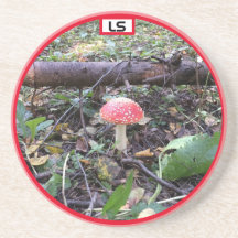 Mushroom in the woods LS Sandstone Coaster