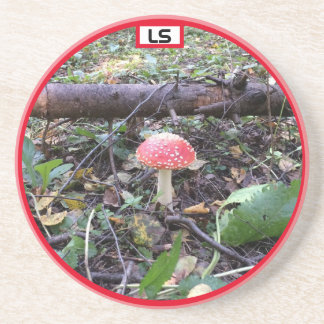 Mushroom in the woods LS Sandstone Coaster