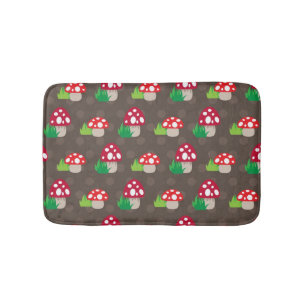 mushroom kids pattern bath mat