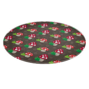 mushroom kids pattern cutting board