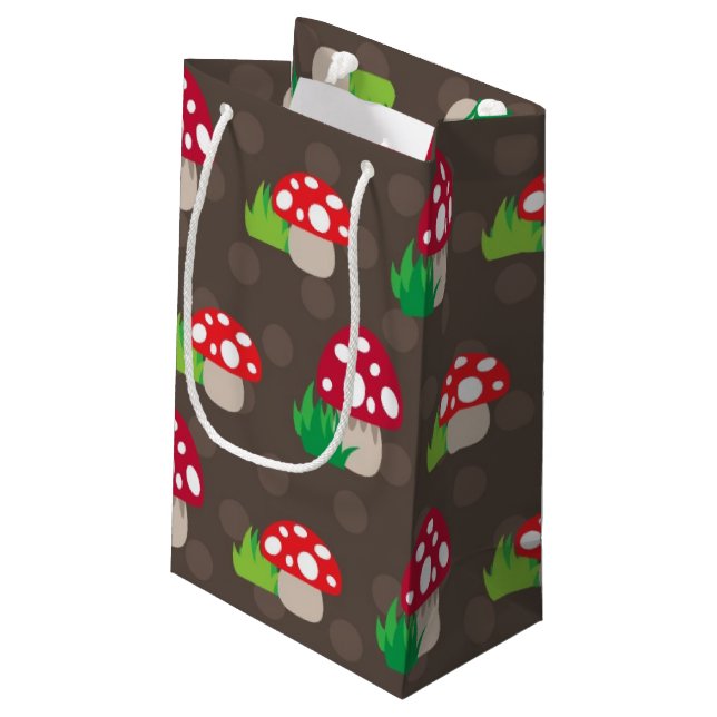 mushroom kids pattern small gift bag (Back Angled)