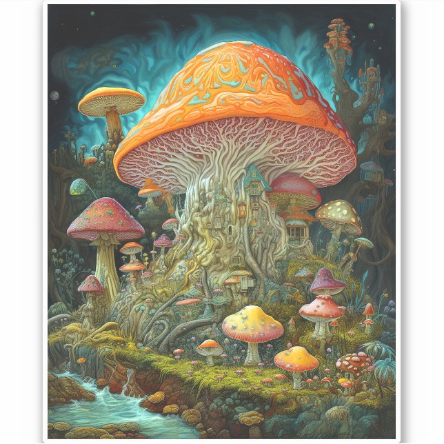 Mushroom Landscape Surreal Fantasy Art (Front)