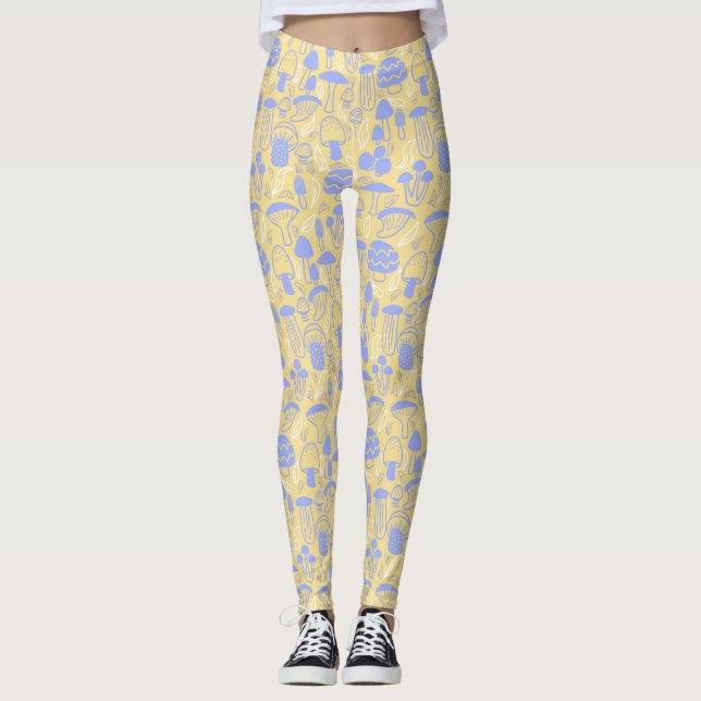 Mushroom Lavender Cream Leggings (Front)