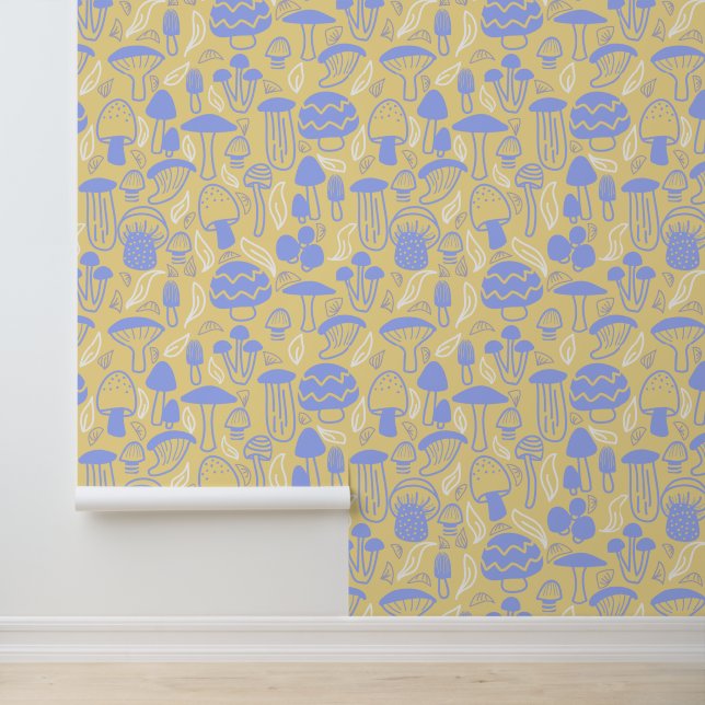 Mushroom Lavender Mustard Wallpaper (Application)