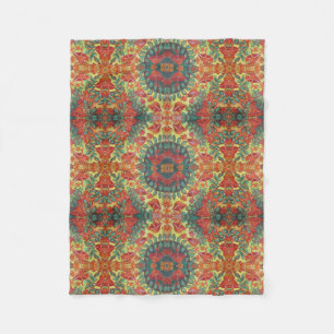 mushroom leaves pattern fleece blanket