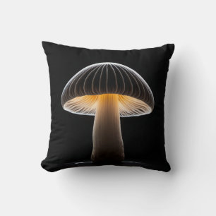 Mushroom Light Painting: Minimalistic Black Cushion
