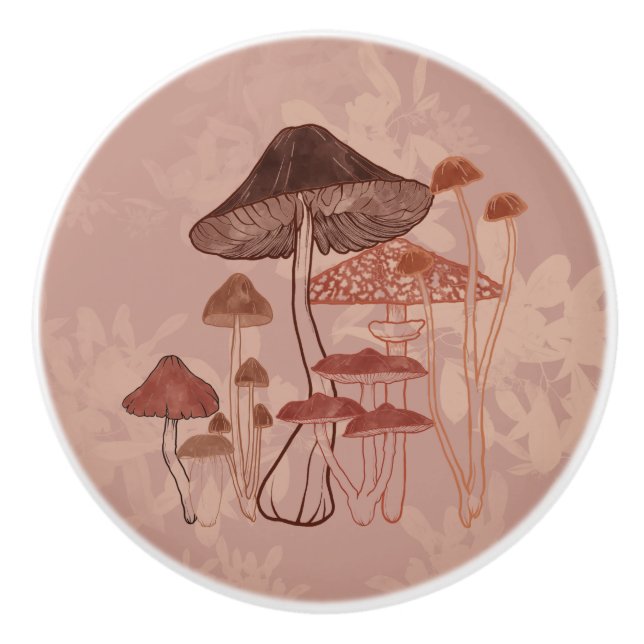 Mushroom Love Ceramic Knob (Front)