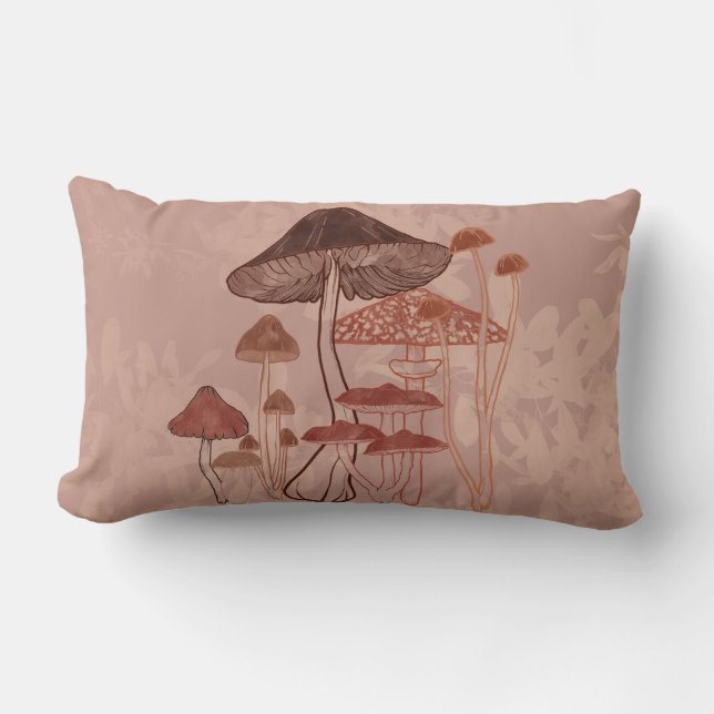 Mushroom Love  Lumbar Cushion (Front)