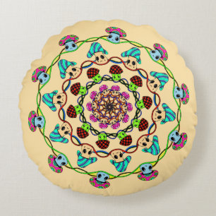 mushroom madness  round cushion