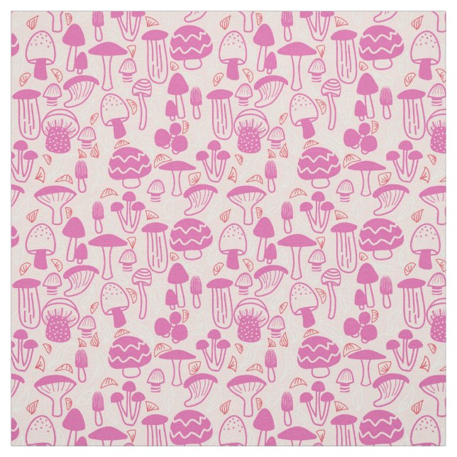 Mushroom Magenta Pink Fabric (Swatch)