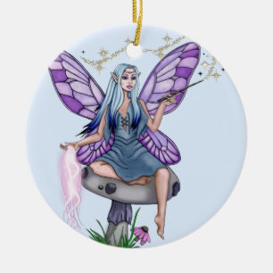 Mushroom Magic Fairy Ceramic Tree Decoration