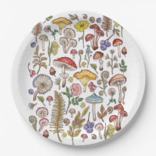 Mushroom, Magic Mushroom, Nature Lover Mushroom Paper Plate