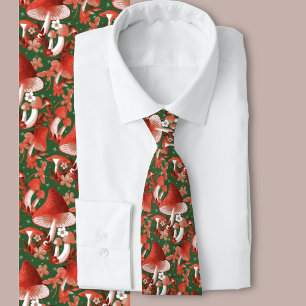 Mushroom Magic red and green Tie