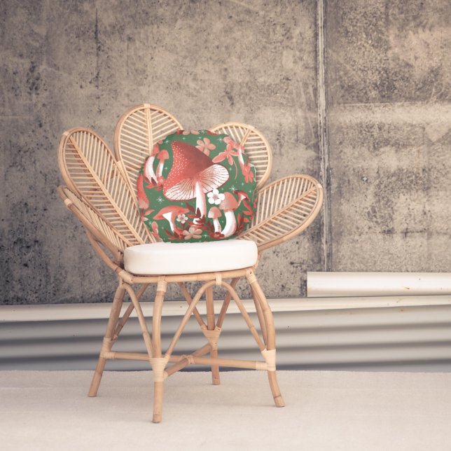 Mushroom Magic Round Cushion (Creator Uploaded)