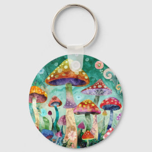 Mushroom Magical Forest Key Ring