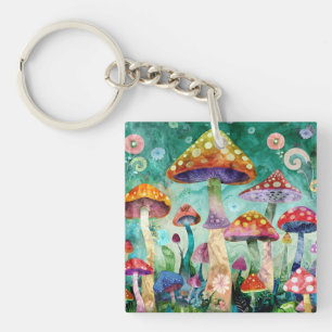 Mushroom Magical Forest Key Ring