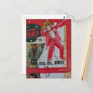 Mushroom Man and Map With Retro Images Collage Postcard
