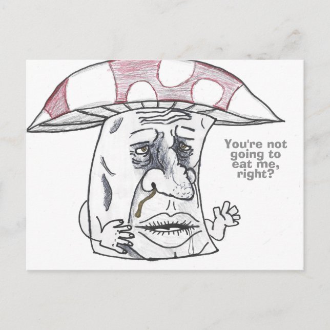 Mushroom Man Therapy Holiday Postcard (Front)