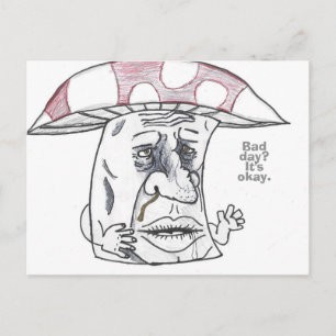 Mushroom Man Therapy Holiday Postcard