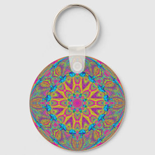 Mushroom Mandala Key Ring