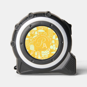 Mushroom Monogram Mustard Tape Measure 1
