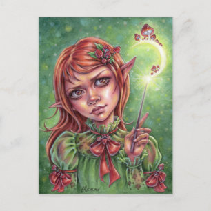 Mushroom Mood Elf Girl Fantasy Postcard