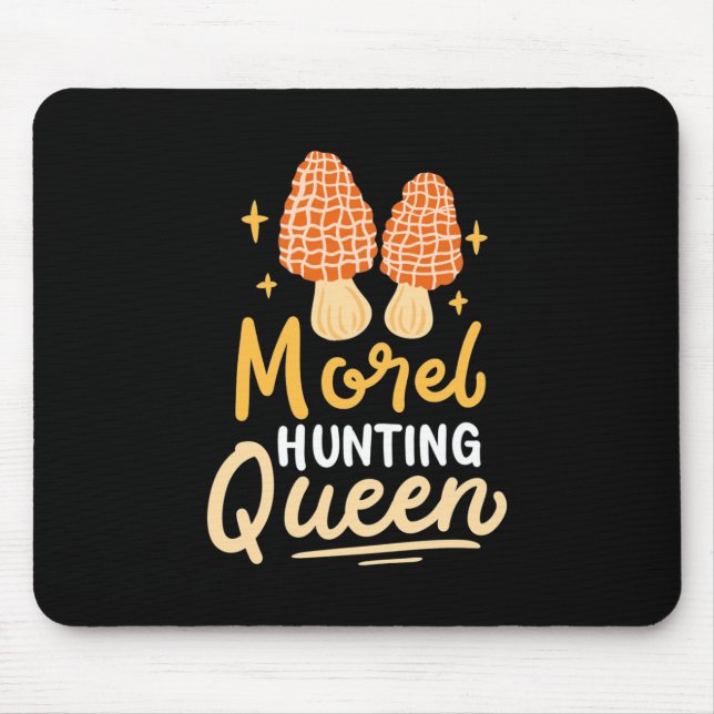 Mushroom Morel Hunting Queen Mouse Mat (Front)